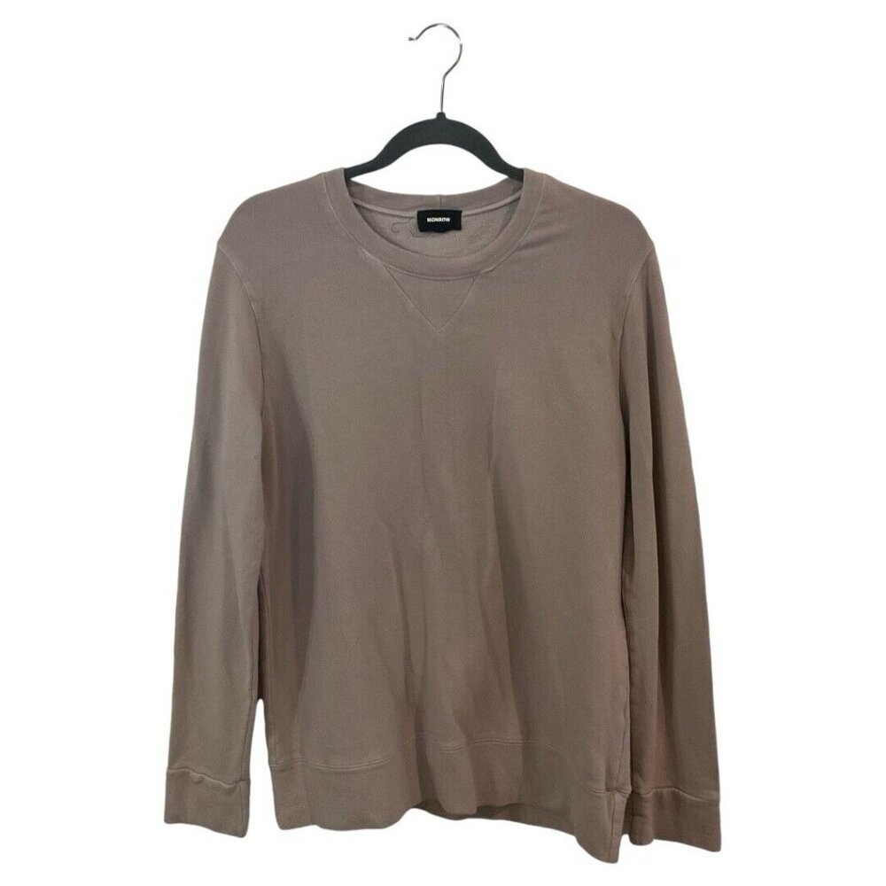 Monrow Men’s Classic Gray Supersoft Pullover Crew Neck Sweatshirt Sweater Size M